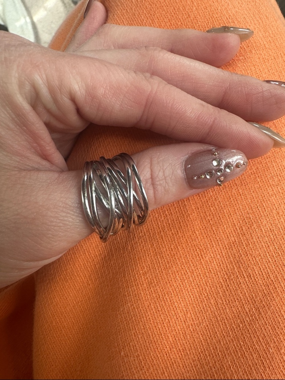 NWOT Nordstrom Rack Interlocking Stacked Woven Cocktail Accent Ring